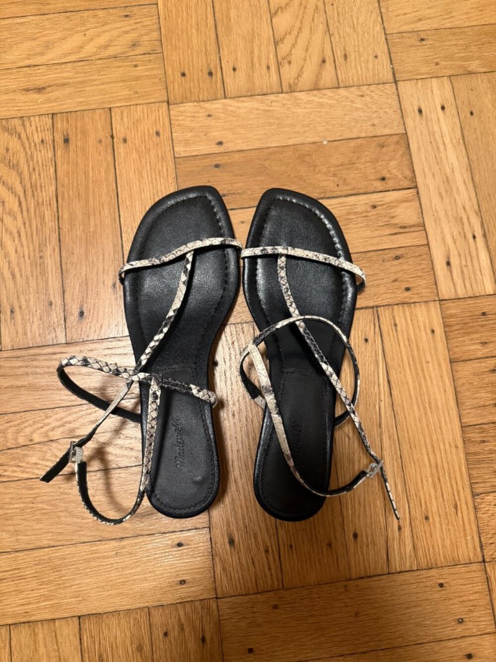 Madewell Snakeskin Print Strappy Sandals Size 8